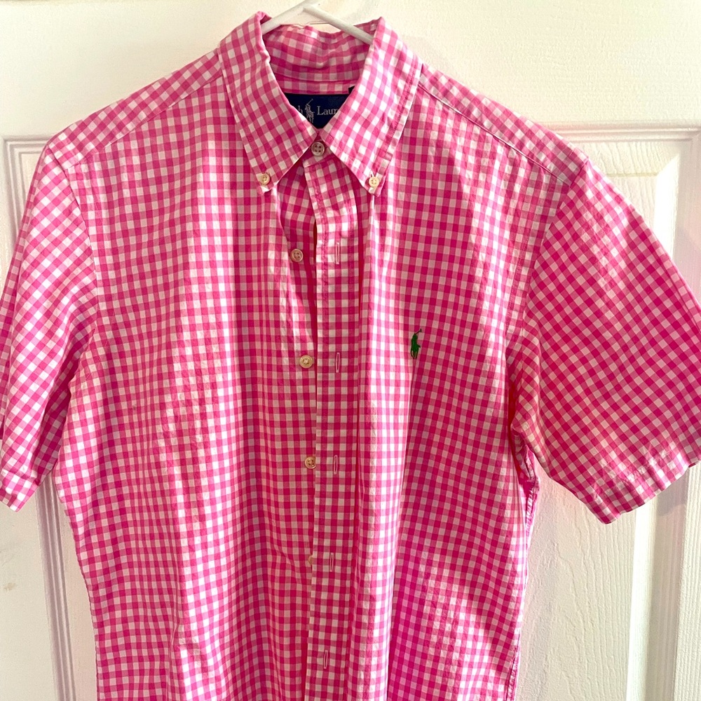 Ralph Lauren pink plaid button down